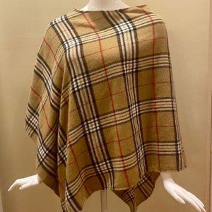 Plaid Poncho Pullover